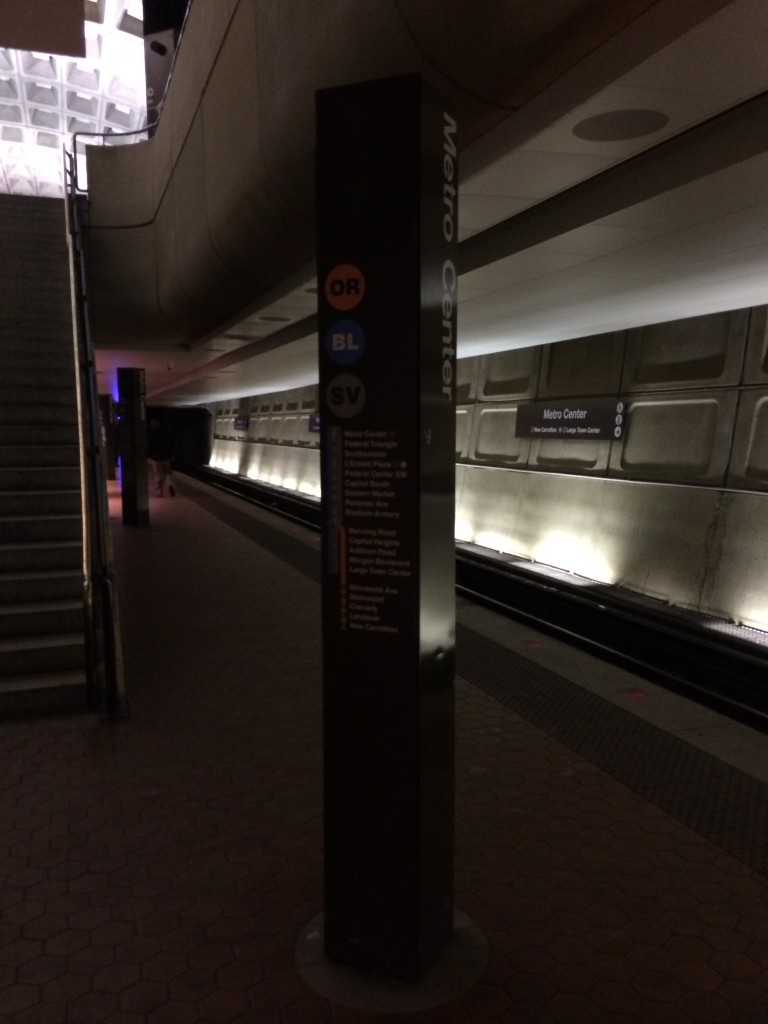 Metro Center route map sign